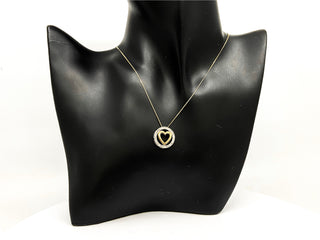 Colgante en forma de corazón con diamantes de 0,20 quilates en oro blanco y amarillo de 10 quilates, 18"