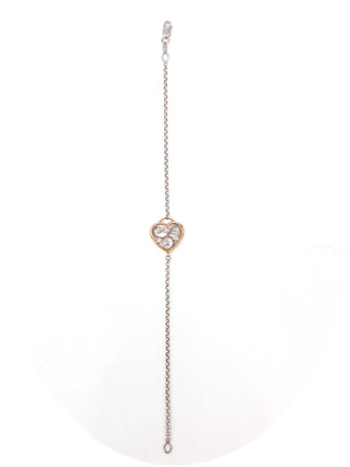 Brazalete de diamantes canadienses de 0,05 quilates en oro blanco y rosa de 14 quilates, 7"