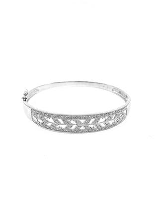 Brazalete de diamantes de 0,56 quilates en oro blanco de 10 quilates, 7"