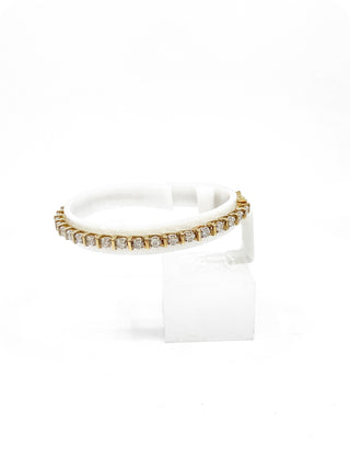 Brazalete de tenis con diamantes de 1,00 quilates en oro amarillo de 10 quilates, 7"