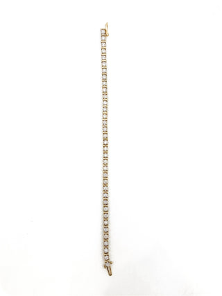 Brazalete de tenis con diamantes de 2,00 quilates en oro amarillo de 10 quilates, 7"