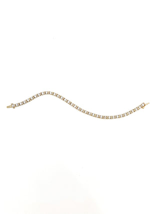 Brazalete de tenis con diamantes de 1,00 quilates en oro amarillo de 10 quilates, 7"