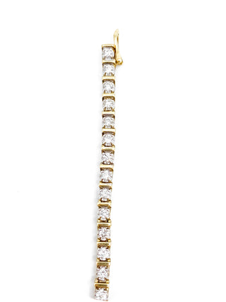 Brazalete de tenis con diamantes de 2,00 quilates en oro amarillo de 10 quilates, 7"