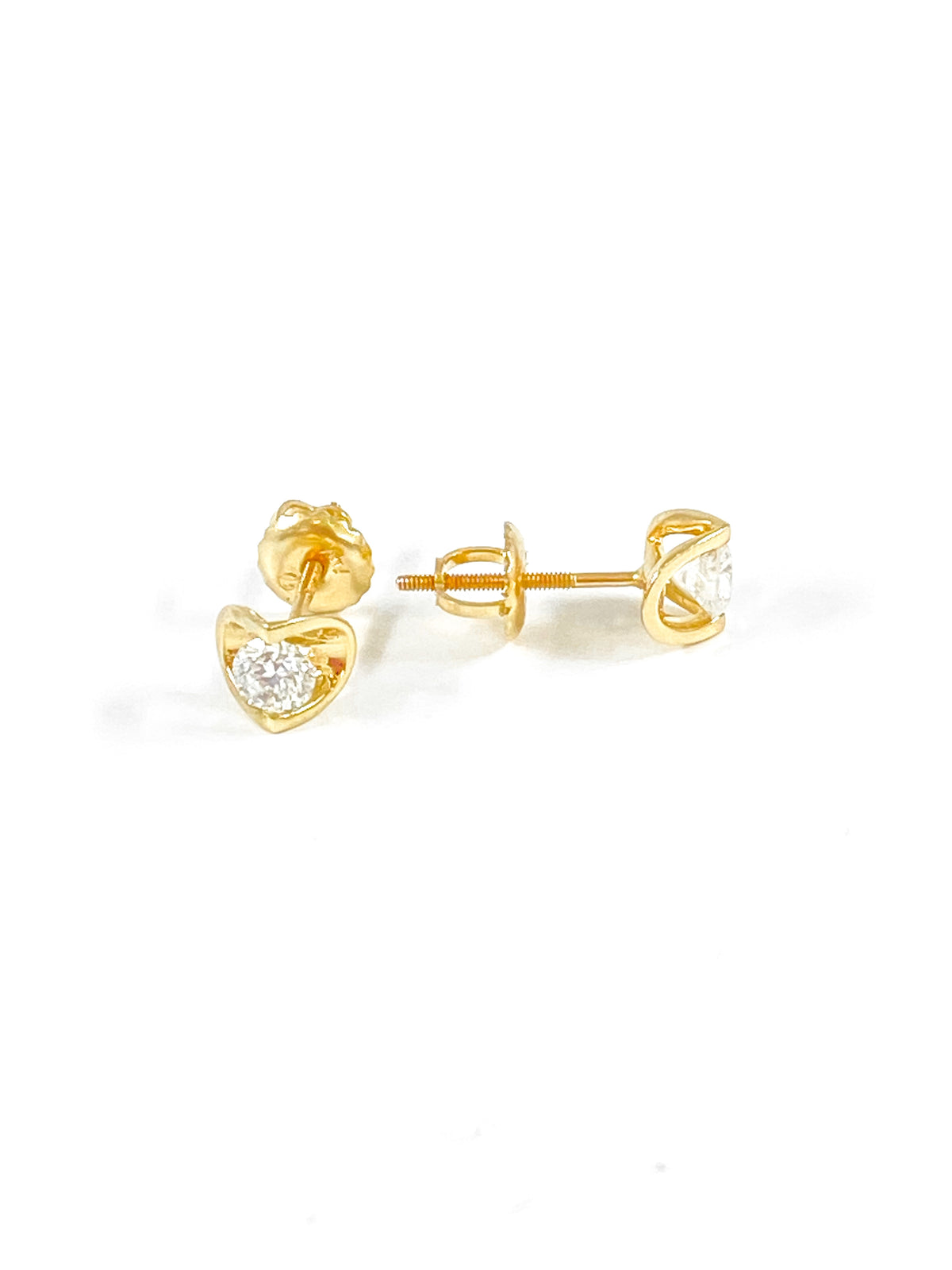 14K Yellow Gold 0.40cttw Round Cut Canadian Diamond Stud Earrings