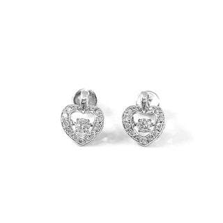 Pendientes colgantes de oro blanco de 10 quilates de 0,35 quilates con diamantes redondos de talla brillante