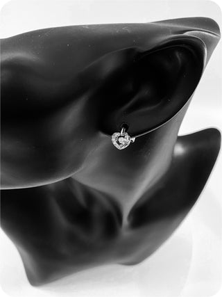 Pendientes colgantes de oro blanco de 10 quilates de 0,35 quilates con diamantes redondos de talla brillante