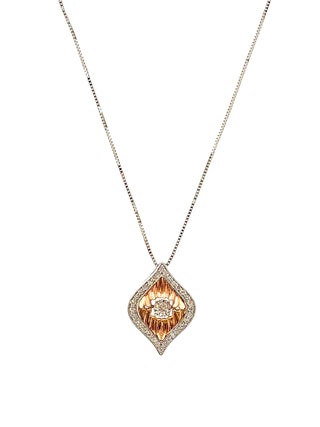 Colgante de diamantes de 0,20 quilates en oro rosa de 10 quilates, 18"
