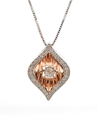 Colgante de diamantes de 0,20 quilates en oro rosa de 10 quilates, 18"