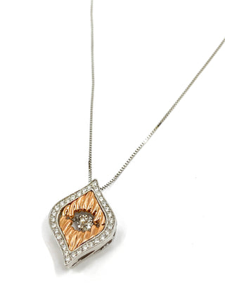 Colgante de diamantes de 0,20 quilates en oro rosa de 10 quilates, 18"