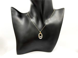 Colgante de diamante canadiense de 0,10 quilates en oro blanco y amarillo de 10 quilates, 18"