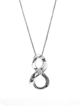 Collar infinito de diamantes de 0,063 quilates de plata de ley, 18"