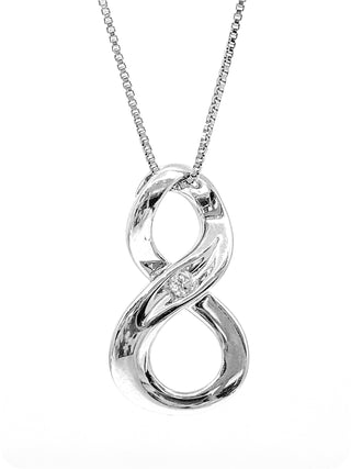Collar infinito de diamantes de 0,063 quilates de plata de ley, 18"