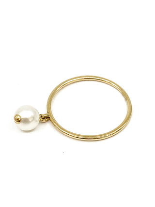 10K Yellow Gold 6.mm Genuine Fresh Water Pearl Ring, size 6.5