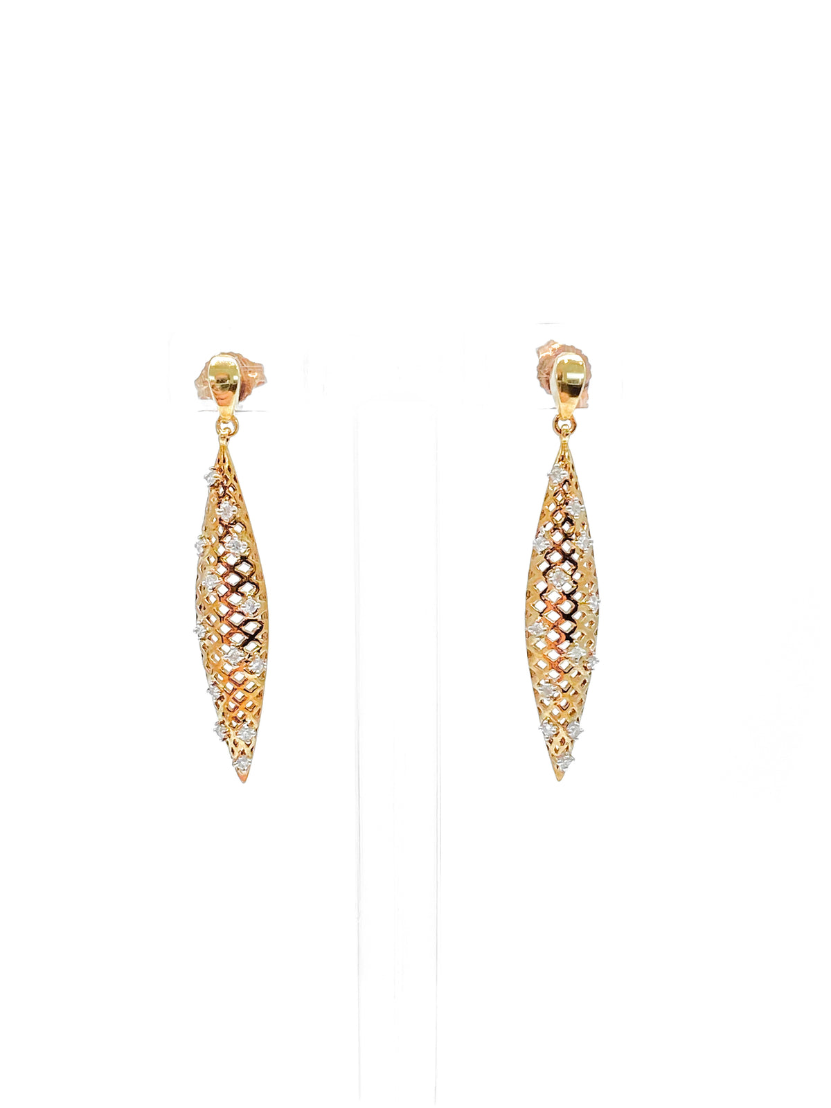 10K Yellow Gold 0.20cttw Diamond Dangle/Drop Earrings