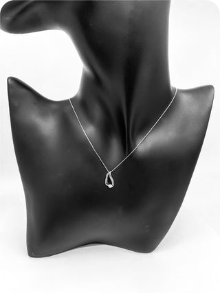 Collar de diamantes canadienses de 0,035 quilates de oro blanco de 10 quilates, 18"