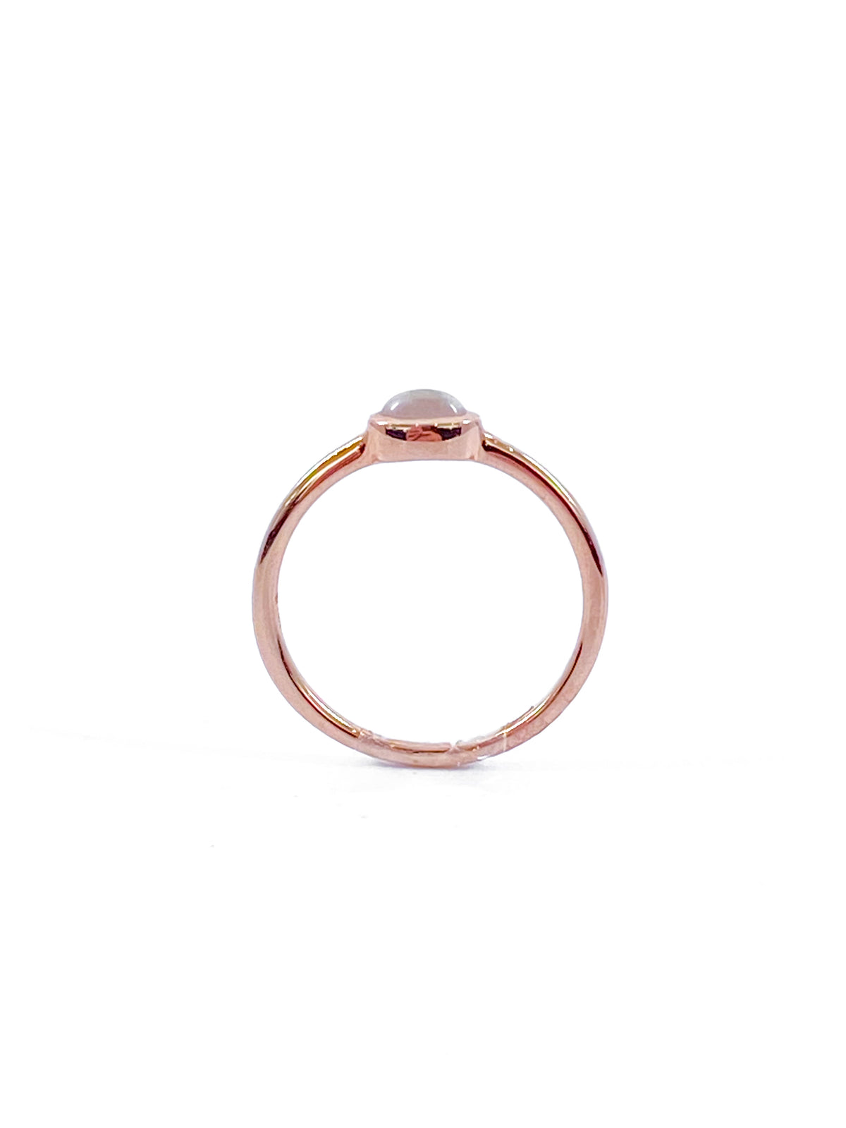 10K Rose Gold 0.25cttw Genuine Moonstone Ring, size 6.5