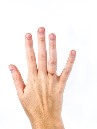 Anillo de piedra lunar genuina de oro rosa de 10 quilates de 0,25 quilates, tamaño 6,5