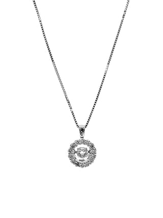 Colgante de eternidad con diamantes de 0,35 quilates en oro blanco de 10 quilates, 18"