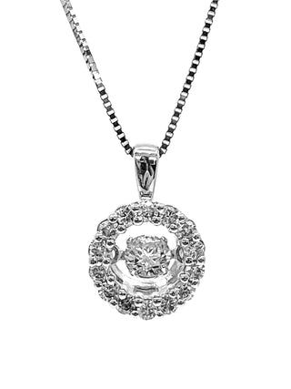 Colgante de eternidad con diamantes de 0,35 quilates en oro blanco de 10 quilates, 18"