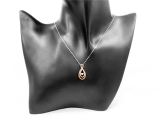 Colgante infinito con diamantes de 0,10 quilates en oro blanco y rosa de 10 quilates, 18"
