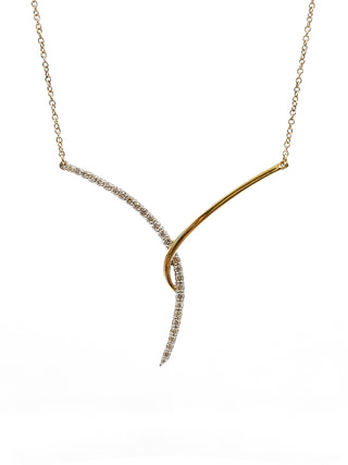 Colgante de diamantes de 0,33 quilates en oro blanco y amarillo de 10 quilates, 18"