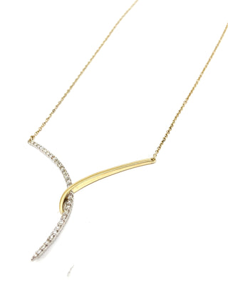 Colgante de diamantes de 0,33 quilates en oro blanco y amarillo de 10 quilates, 18"