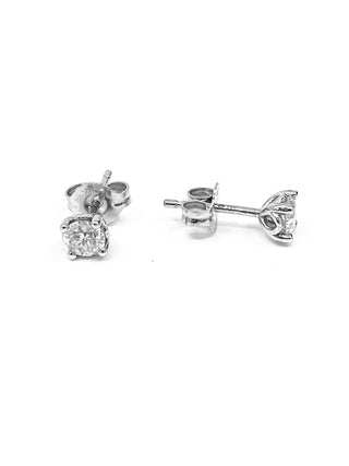 Aretes de diamantes canadienses de 0,25 quilates en oro blanco de 14 quilates