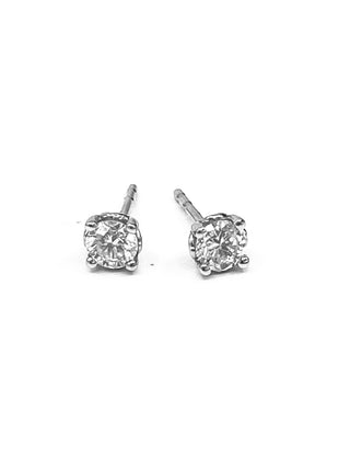 Aretes de diamantes canadienses de 0,25 quilates en oro blanco de 14 quilates