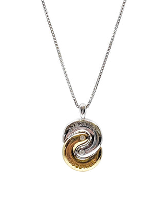 Collar de diamantes de 0,02 quilates "Stronger Together" de plata de ley y oro amarillo de 10 quilates, 18"