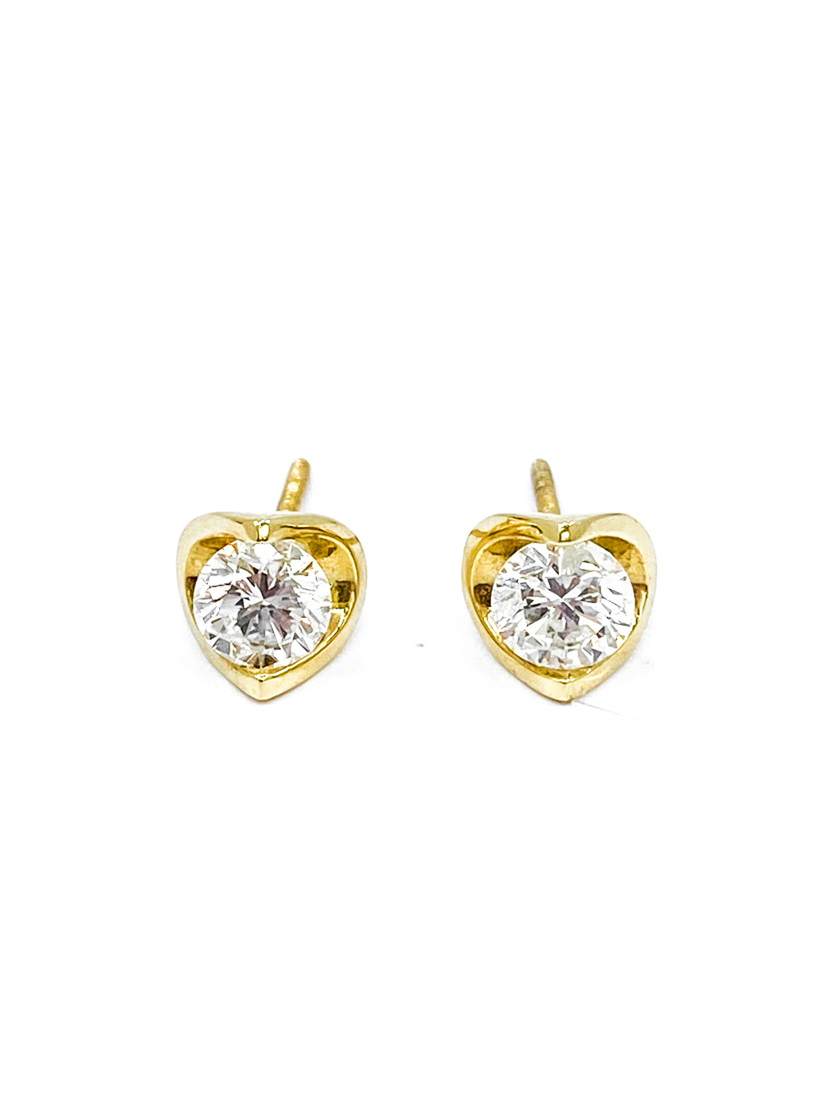 14K Yellow Gold Canadian Diamond Round Cut 0.75cttw Earrings