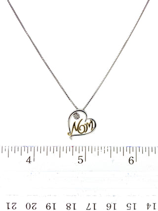 Colgante de mamá con diamantes de dos tonos en plata de ley y oro amarillo de 10 quilates