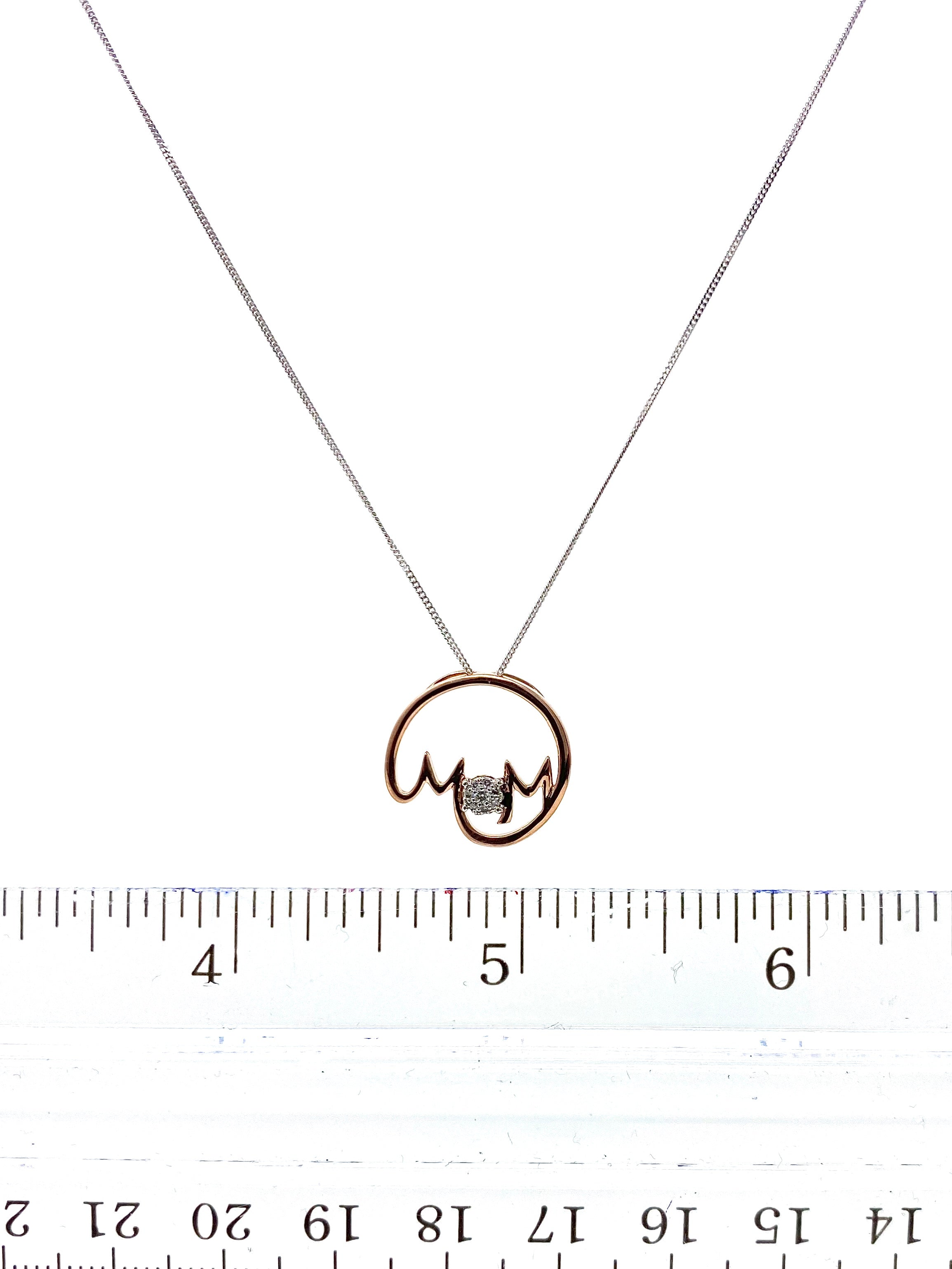 Diamond "Mom" Pendant