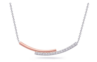 Colgante de diamantes de 0,20 quilates en oro blanco y rosa de 14 quilates, 18"