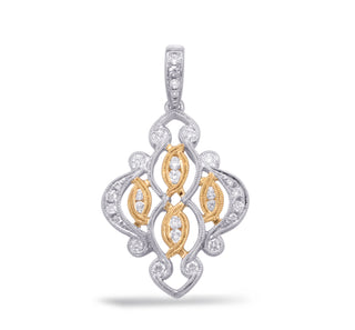 Colgante de diamantes de 0,49 quilates en oro blanco y amarillo de 14 quilates, 18"