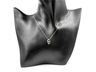 Colgante de diamantes de 0,09 quilates en oro blanco y amarillo de 10 quilates, 18"