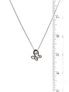 Sterling Silver 0.03cttw Diamond Butterfly Necklace, 18&quot;