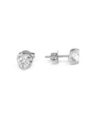 Aretes de oro blanco de 14 quilates con diamantes canadienses de talla redonda de 1,00 quilates