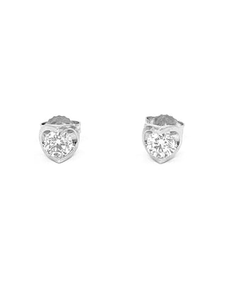 Aretes de oro blanco de 14 quilates con diamantes canadienses de talla redonda de 0,30 quilates