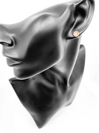 Aretes con botón de diamantes de 0,04 quilates en oro rosa de 10 quilates