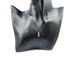 10K White and Rose Gold 1.00cttw Mystic Topaz & 0.012cttw Diamond Pendant, 18"
