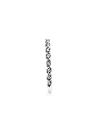 Anillo de oro blanco de 10 quilates con diamantes de talla redonda de 0,07 quilates, talla 7