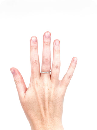 Anillo de oro blanco de 10 quilates con diamantes de talla redonda de 0,07 quilates, talla 7