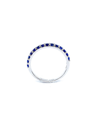 Anillo de zafiro creado en oro blanco de 10 quilates, talla 6,5