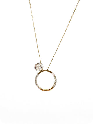 Collar de eternidad con diamantes canadienses de 0,137 quilates en oro blanco y amarillo de 10 quilates, 18"