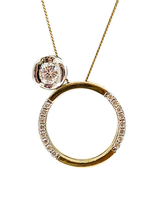 Collar de eternidad con diamantes canadienses de 0,137 quilates en oro blanco y amarillo de 10 quilates, 18"