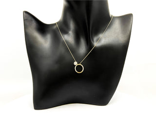 Collar de eternidad con diamantes canadienses de 0,137 quilates en oro blanco y amarillo de 10 quilates, 18"