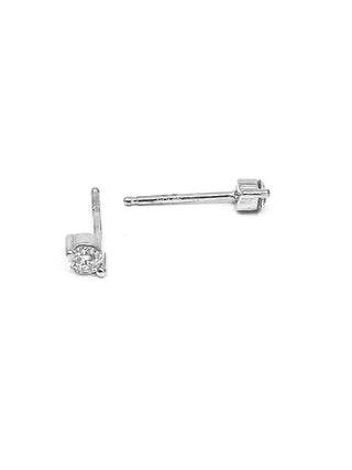 Aretes de diamantes de 0,15 quilates en oro blanco de 10 quilates