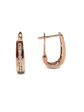 Arete tipo argolla con diamantes de 0,33 quilates en oro rosa de 10 quilates