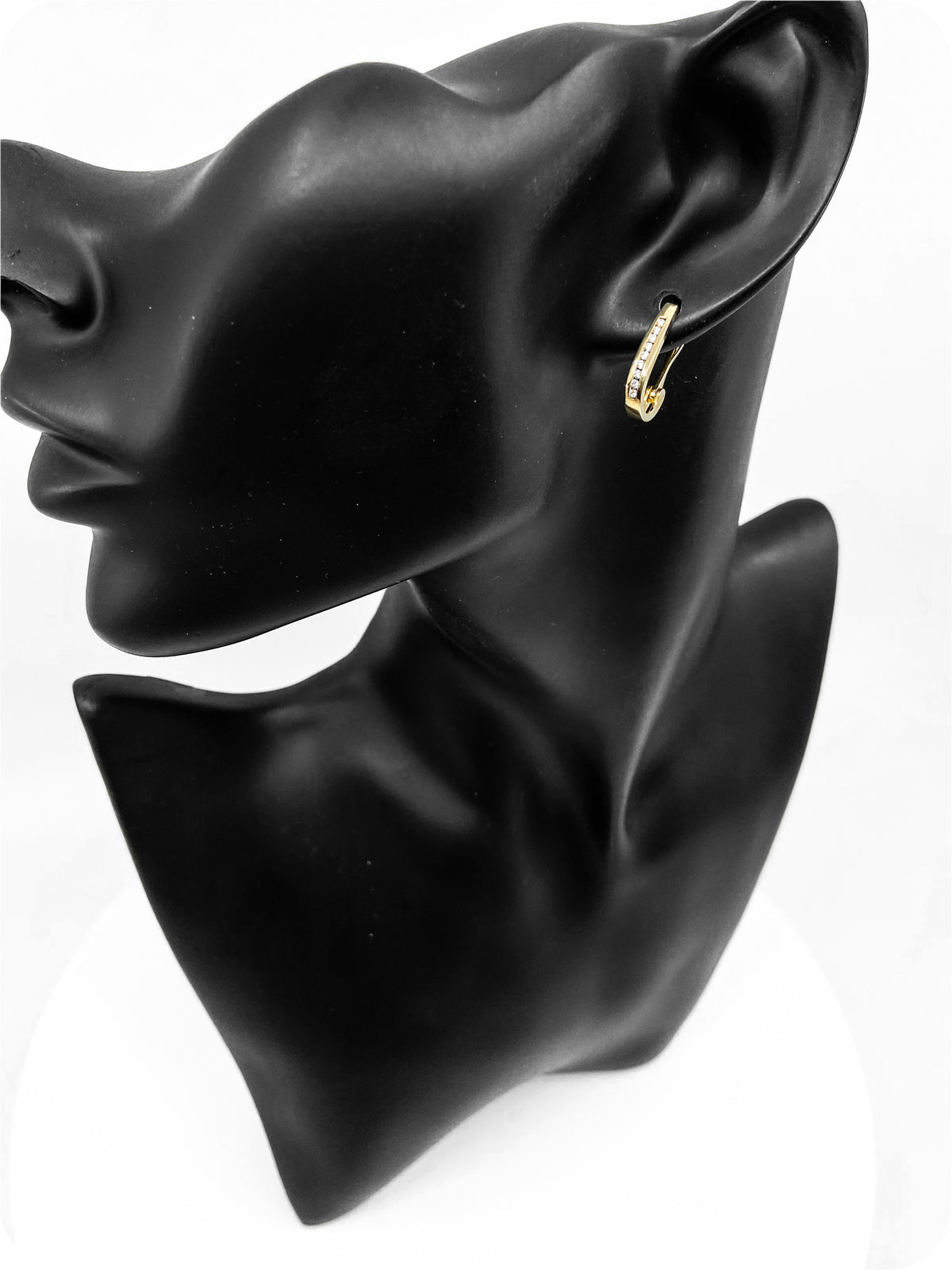 10K Yellow Gold 0.15cttw Diamond Hoop Earrings