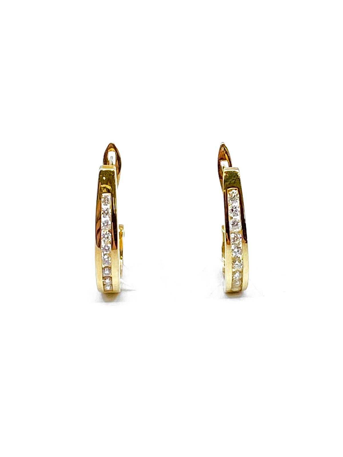 10K Yellow Gold 0.25cttw Diamond Hoop Earrings